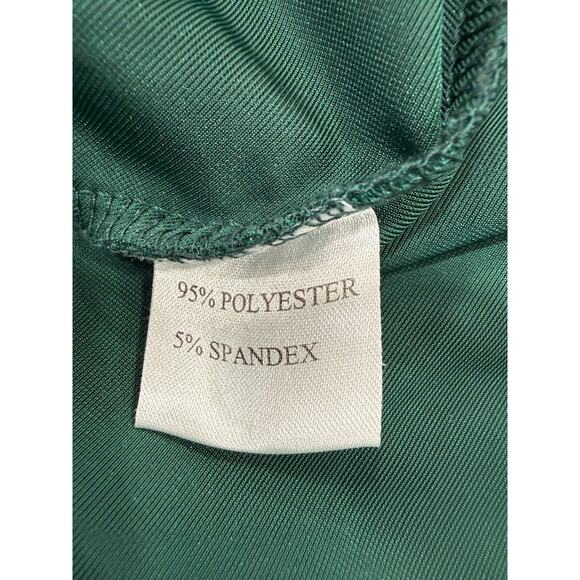 Emerald Green Velvet Tie Neck V-Neck Fit Flare Dress Bell Sleeve L Goth - Picture 5 of 13